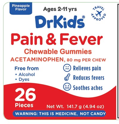 Dk Pain Fever Pineapple 26ct (Dr Kids Pain Fever Gummy Pineaple Pdp)